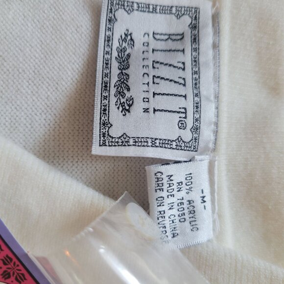 Vintage Bizzit Collection Knit Top W/ Floral Embroidery Pocket Short Sleeve M Nw - Picture 6 of 6